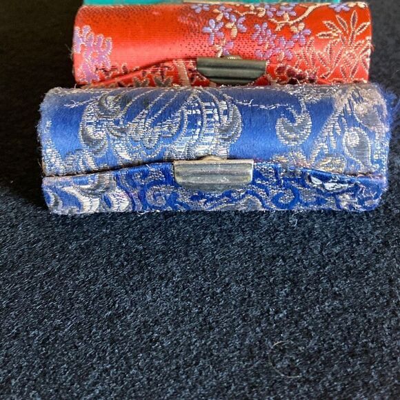 Vintage lipstick cases with mirror From the orient blue one heavily used 6ea - Picture 6 of 13